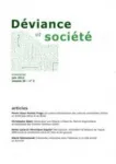 Déviance et société, Vol. 36 - n°2 - Juin 2012