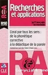 Recherches et Applications R&A, 60 - Juillet 2016 - L'oral par tous les sens