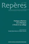 Repères : recherches en didactique du français langue maternelle, 37 - 2008 - Pratiques effectives de la littérature à l'école et au collège