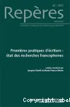 Repères : recherches en didactique du français langue maternelle, N°47 - 2013 - Premières pratiques d'écriture