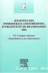 Journées des infirmier(e)s anesthésistes d'urgence et de réanimation 2001