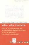 Indice, index, indexation